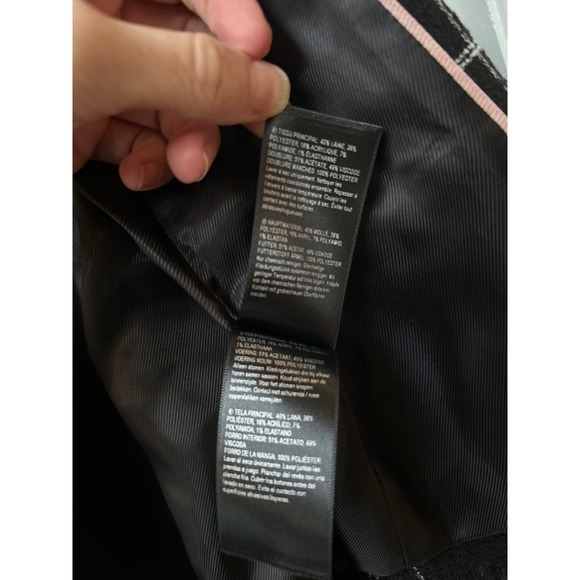 LK Bennett London Black Cream Zuri Tweed Frayed Edge Blazer Jacket US 8 - Picture 11 of 11